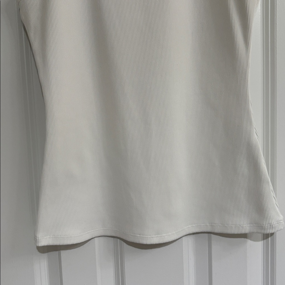 White House Black Market ForMe White Ribbed Stretch Tank Top - Picture 5 of 8